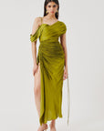 Olive Ruched Dress