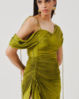 Olive Ruched Dress