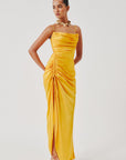 Sunny Yellow Spagetti Draped Dress