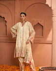 Tissue 3 Piece Kurta Set - Ivory