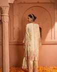 Tissue 3 Piece Kurta Set - Ivory