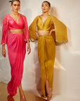 Pink cape skirt set
