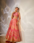 Pink geometric pattern lehenga