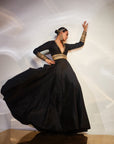 Black A line embellished Anarkali