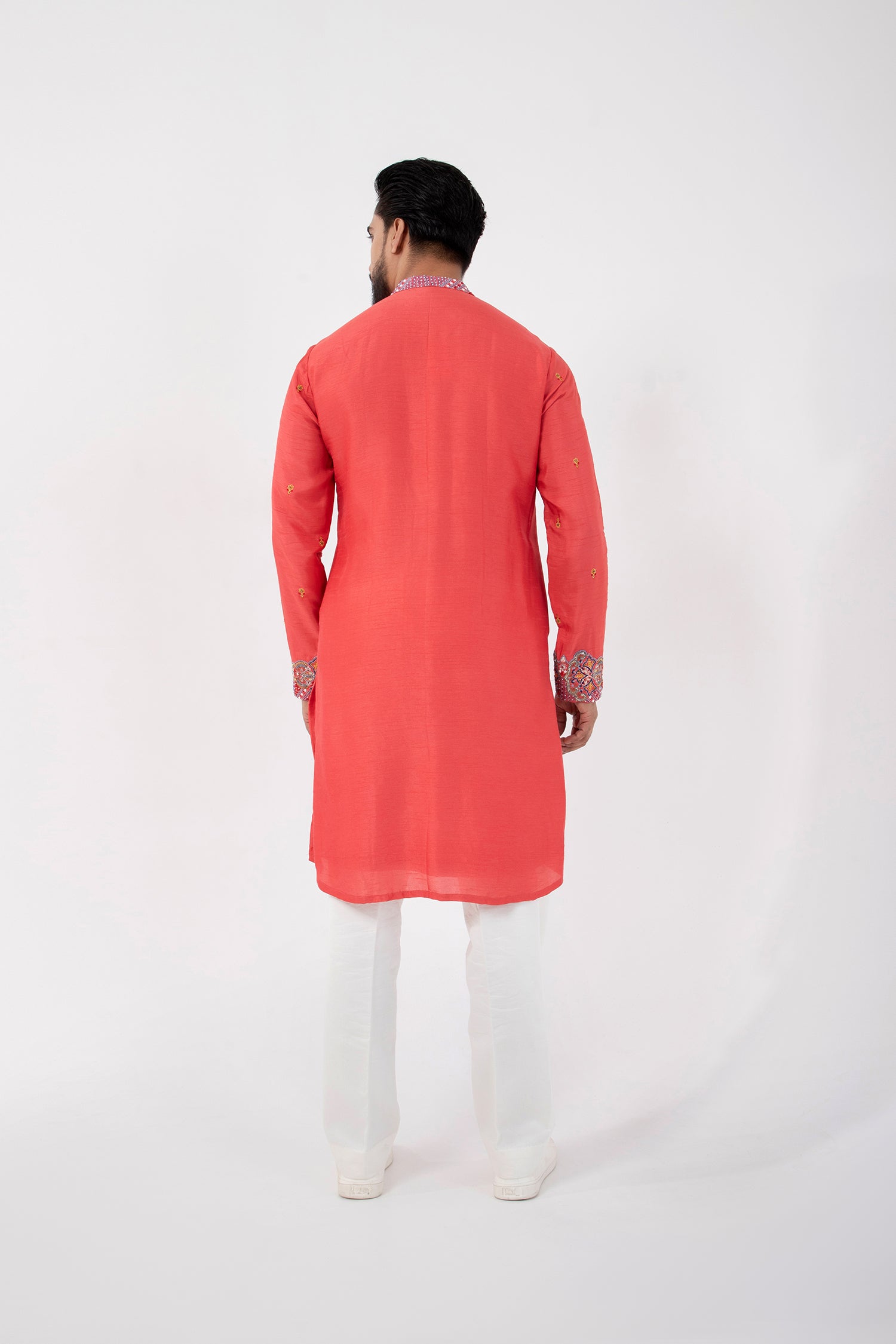 Coral Red Kurta Set