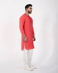 Coral Red Kurta Set