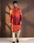 Sunset Bloom Embroidered Nehru
