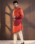 Sunset Bloom Embroidered Nehru