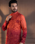 Sunset Bloom Embroidered Nehru