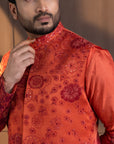 Sunset Bloom Embroidered Nehru