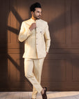Ivory Embellished Bandhgala Suit
