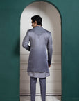 Silver Intricate Embroidered Sherwani