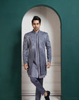 Silver Intricate Embroidered Sherwani