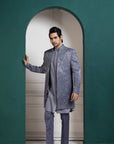 Silver Intricate Embroidered Sherwani