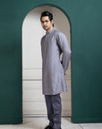 Silver Intricate Embroidered Kurta