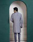 Silver Intricate Embroidered Kurta