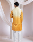 Etch Line Kurta With Blosson Nehru Jacket