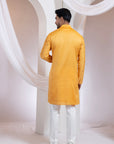 Etch Line Kurta With Blosson Nehru Jacket