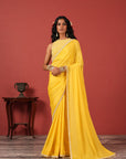 Sunshine Yellow Handcrafted Saree Set