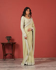 Hand-Embroidered Saree Set with Luxe Detailing