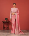 Flawless Embroidered Saree Set with Statement Blouse