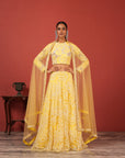 Sunshine Yellow Hand-Embroidered Lehenga Set