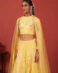 Sunshine Yellow Hand-Embroidered Lehenga Set