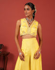Sunshine Yellow Indo-Western Fusion Set