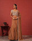 Handcrafted Lehenga Set with Tassel Sleeve Blouse & Fully Embroidered