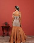 Brown Fusion Lehenga Set