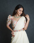 Royal White Lehenga Saree