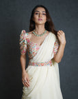 Royal White Lehenga Saree