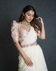 Royal White Lehenga Saree