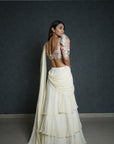 Royal White Lehenga Saree