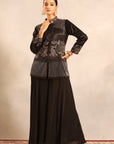 Black Fully Handcrafted Jacket With Pants
