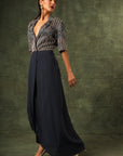 Blue Ajrakh Drape Tunic