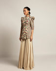 Hypnotic Ivory Jacket With Flare Pants