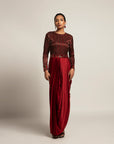 Foxy Maroon Drape Dress