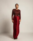 Foxy Maroon Drape Dress