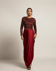 Foxy Maroon Drape Dress