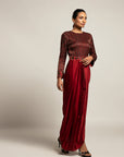 Foxy Maroon Drape Dress
