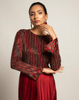 Foxy Maroon Drape Dress