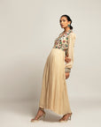 Debonair Hex Beige Gathered Dress
