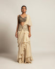 Sublime Ivory Attached Dupatta & Pants With Blouse Along With The Waistband