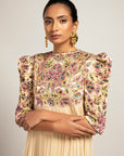 Hallowed Beige Gathered Dress