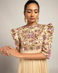 Hallowed Beige Gathered Dress