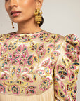 Hallowed Beige Gathered Dress