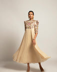 Hallowed Beige Gathered Dress