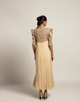 Hallowed Beige Gathered Dress