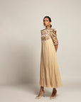 Hallowed Beige Gathered Dress